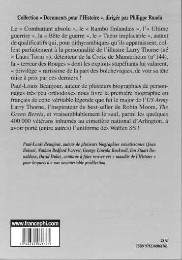 Larry Thorne terreur des Rouges : De l’armée finlandaise à l’US Army via la Waffen SS…