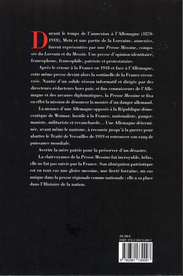 METZ LA MOSELLE FACE AU DANGER ALLEMAND 1919-1939
