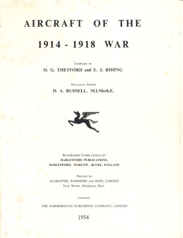 Aircraft of the 1914-1918 War - OCCASION