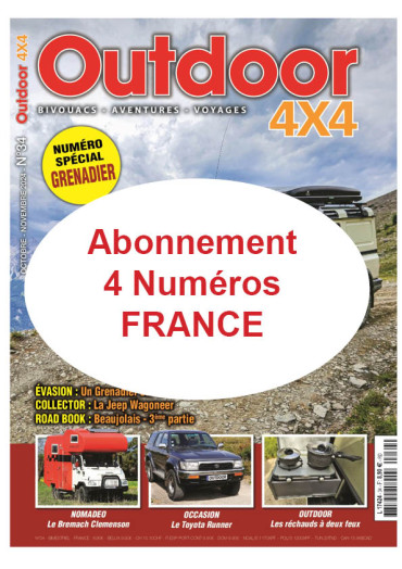 ABONNEMENT OUTDOOR 4x4 1 AN 4 N° -  FRANCE