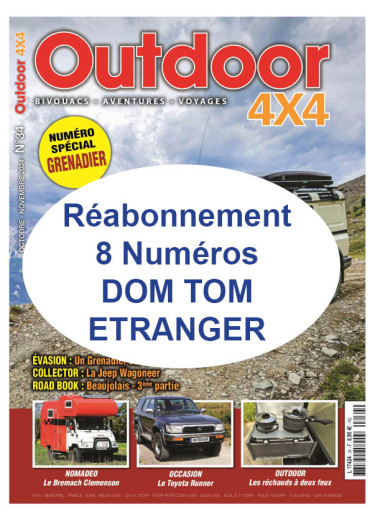Réabonnement OUTDOOR 4X4 2 ANS ETRANGER ET DOM TOM