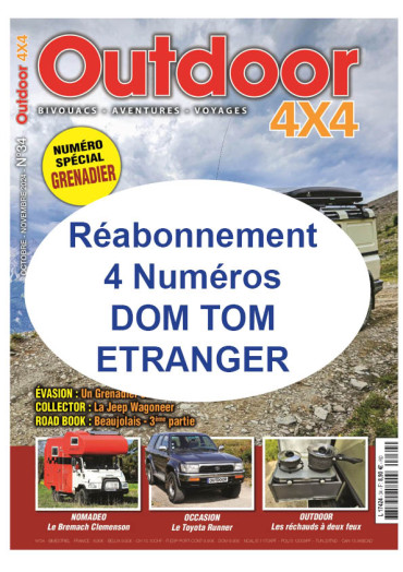 Réabonnement OUTDOOR 4X4 1 AN 4N° - ETRANGER ET DOM TOM