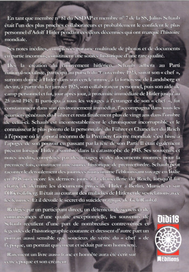 Julius Schaub – Dans l'ombre de Hitler : souvenirs et notes de l'adjudant-chef de 1925 à 1945
