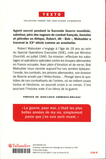 Agent secret de Churchill par Bob Maloubier