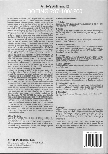 Boeing 737 - 100-200 : Airlife's Airliners 12 - OCCASION