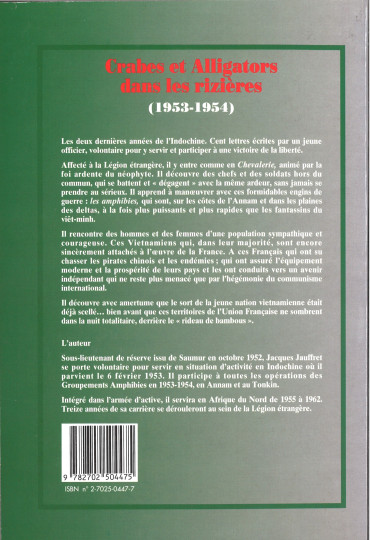 CRABES ET ALLIGATORS DANS LES RIZIERES (INDOCHINE 1953-1954) : AVEC LES AMPHIBIES DE LA LEGION