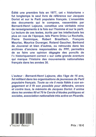 JACQUES DORIOT ET LE PPF - Historisme 1ère partie "ÉTAT OCCASION"