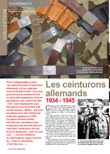 Les ceinturons allemands 1934-1945 - Uniformes N° 265 numérique