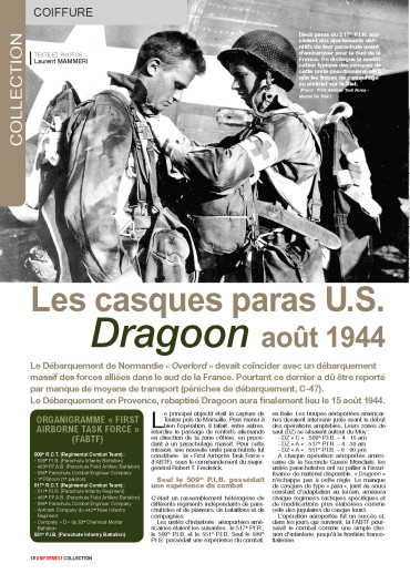 Les casques para US Dragoon aout 1944 - Uniformes N° 265 numérique