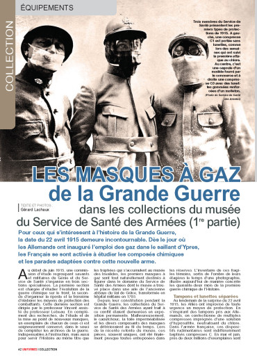 Les masques à gaz de la Grande Guerre 1ere partie - Uniformes N° 266 numérique