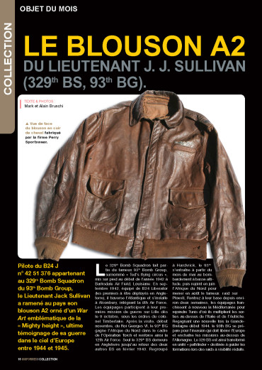 Le blouson A2 du lieutenant J.J. Sullivan (329th BS, 93th BG) - Uniformes n°267 numérique