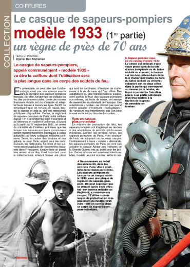 Le casque des sapeurs-pompiers modèle 1933 (1ere partie) - Uniformes 267 numérique