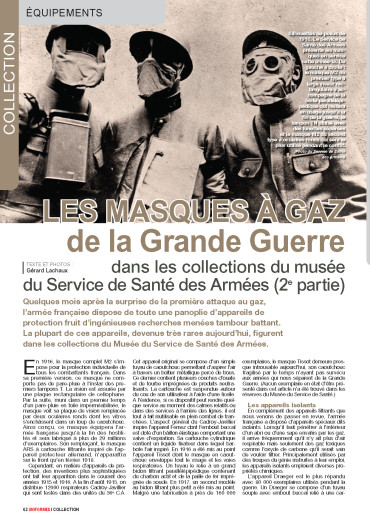 Les masques à gaz de la Grande Guerre (2e partie) - Uniformes 267 numérique
