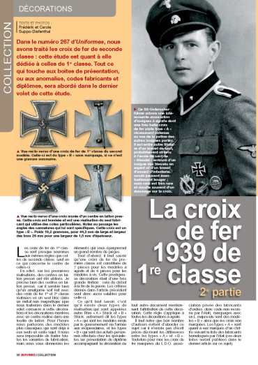 La Croix de Fer 1939 de 1ere classe (2e partie) - Uniformes 269 numérique