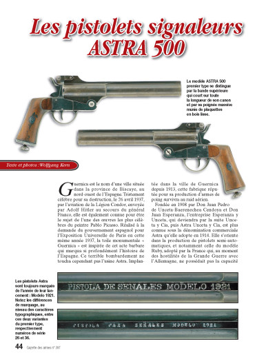 Les pistolets signaleurs ASTRA 500 - GDA 397 numérique