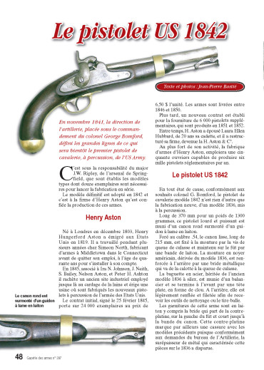 Le pistolet US 1842 - GDA 397 numérique