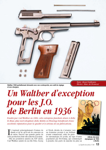 Un Walther d'exception pour les J.O. de Berlin en 1936 - GDA 598 numérique
