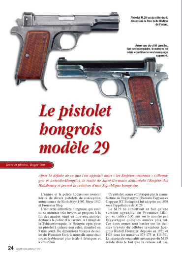 Le pistolet hongrois mod.29 - GDA 398 version numérique