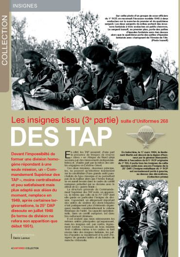 Les insignes des TAP (3e partie) - Uniformes 270 numérique