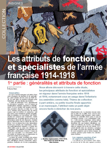 Les attributs de fonctions et spécialistes de l'armée française 14-18 - Uniformes 271 numérique