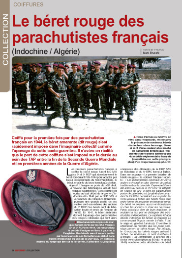 Le béret rouge des parachutistes français (Indo/algérie) - Uniformes 271 numérique