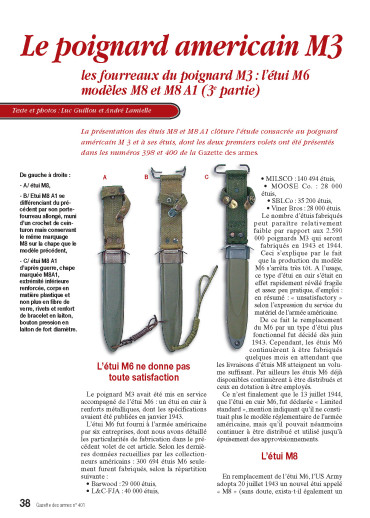 Le poignard américain M3 - GDA 401 version numérique