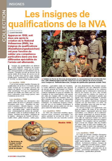 Les insignes de qualifications de la NVA - Uniformes N°273 numérique
