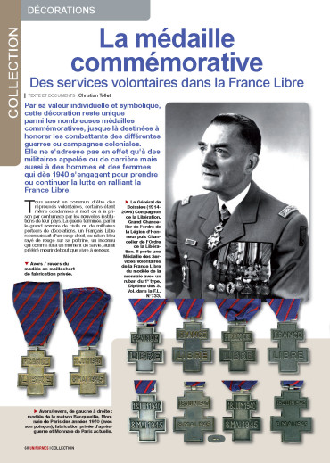 La médaille commémorative des services volontaires France Libre - Uniformes N°273 numérique