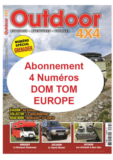 ABONNEMENT OUTDOOR 4x4 1 AN 4 N° -  EUROPE ET DOM TOM